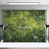 Lofaris Greenery Scattered White Flowers Summer Backdrop